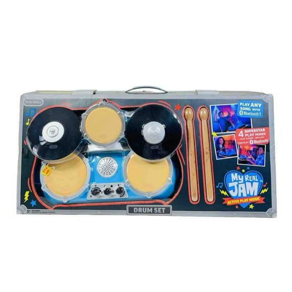Little Tikes My Real Jam Drum Set With Bluetooth Toy Drums With Drumsticks And C - Picture 3 of 7